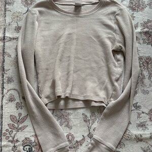 TNA Taupe Waffle Knit Long Sleeve